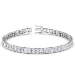 Emerald Cut Lab-Grown Diamond Tennis Bracelet