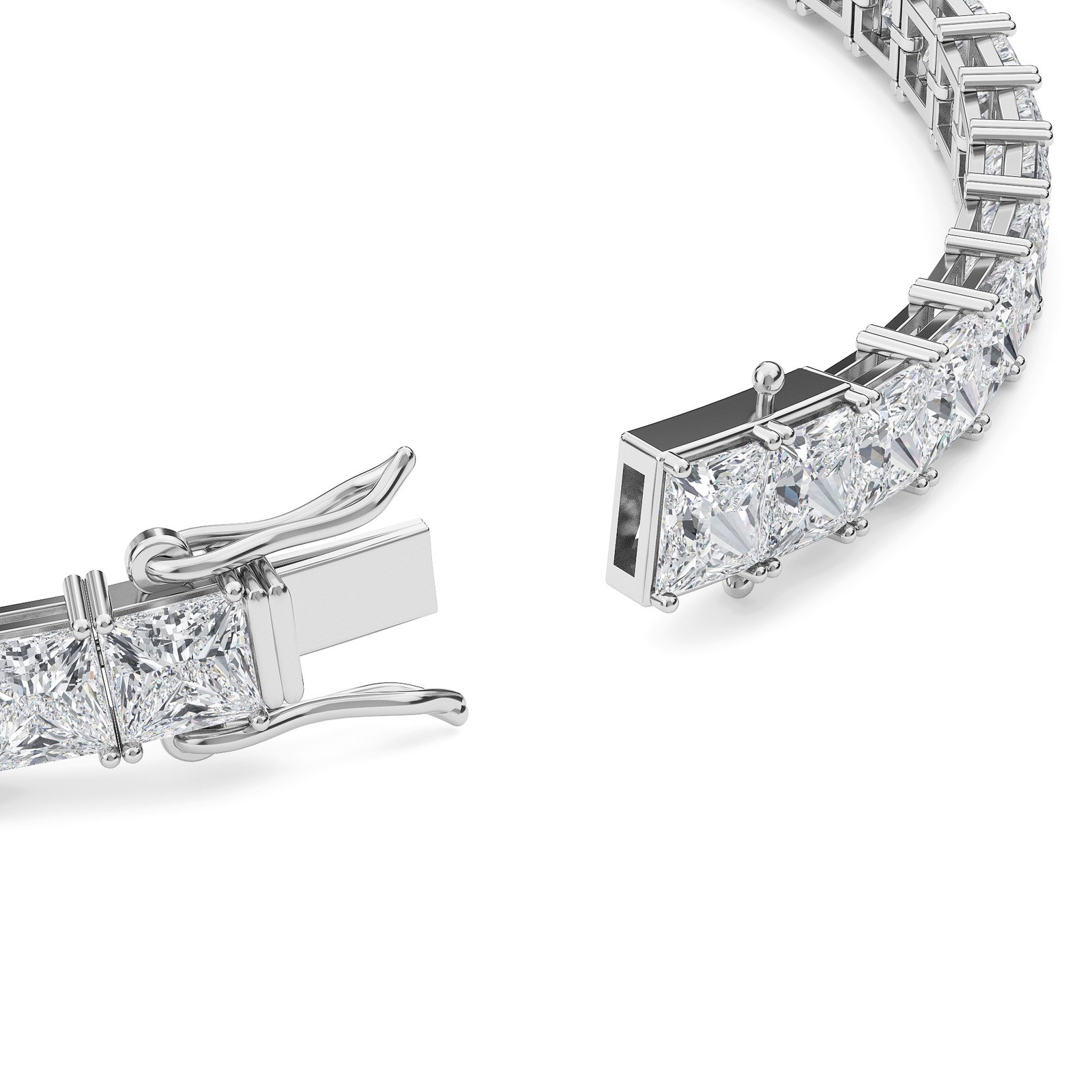 BRT0011W2-1.jpg Princess Cut Lab-Grown Diamond Tennis Bracelet - Owolite - 1