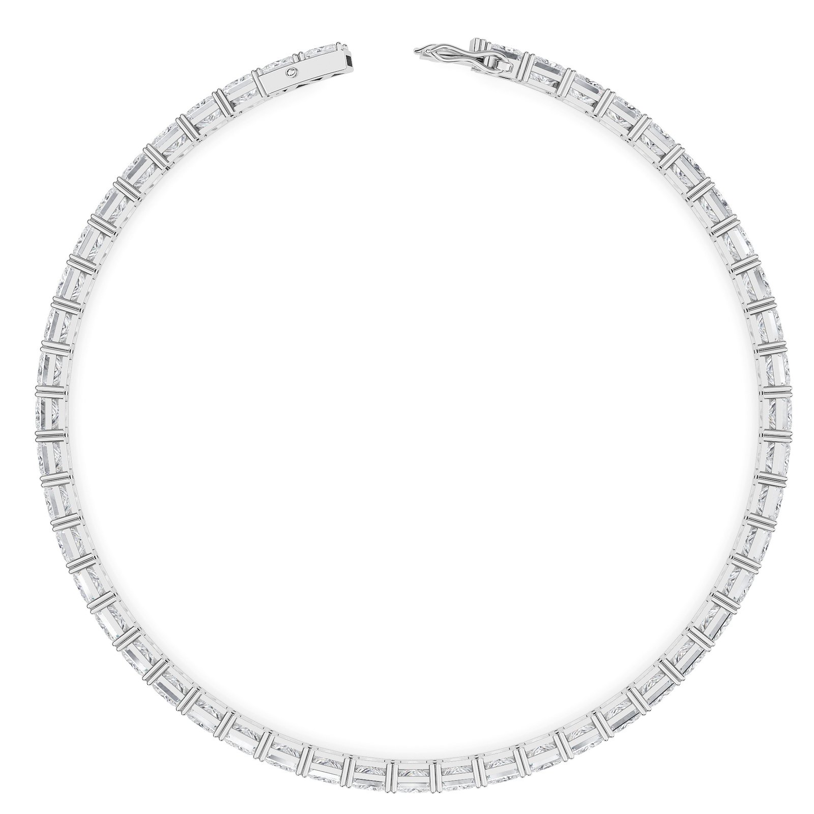 BRT0011W3-1.jpg Princess Cut Lab-Grown Diamond Tennis Bracelet - Owolite - 2