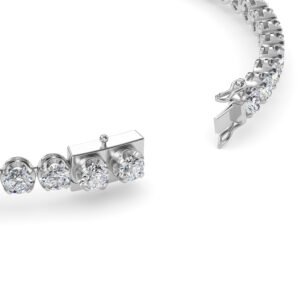 Crown Setting Lab-Grown Diamond Tennis Bracelet - Owolite - 4