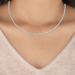 Riviera Four Prong Lab-Grown Diamond Tennis Necklace - Owolite - 6