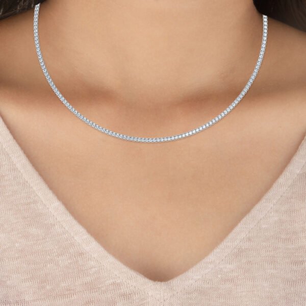 Riviera Four Prong Lab-Grown Diamond Tennis Necklace - Owolite - 3