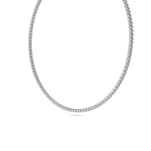 Riviera Crown Setting Lab-Grown Diamond Tennis Necklace - Owolite - 4