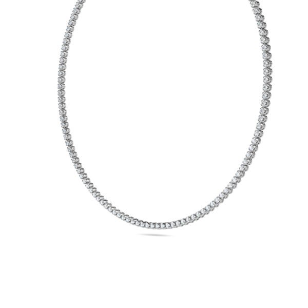Riviera Crown Setting Lab-Grown Diamond Tennis Necklace - Owolite - 1