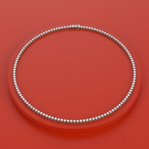 Riviera Crown Setting Lab-Grown Diamond Tennis Necklace - Owolite - 5
