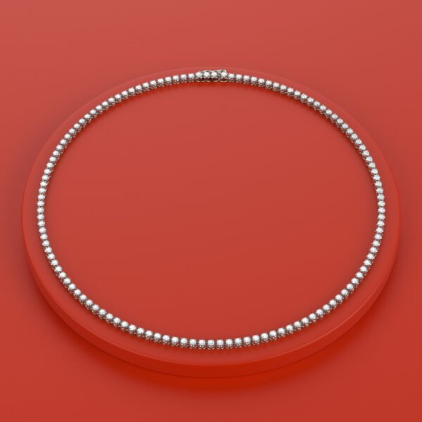 Riviera Crown Setting Lab-Grown Diamond Tennis Necklace - Owolite - 2