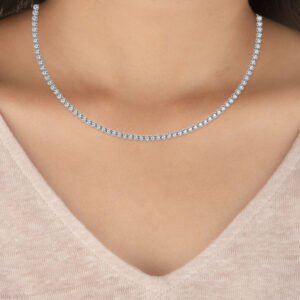 Riviera Crown Setting Lab-Grown Diamond Tennis Necklace - Owolite - 6