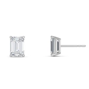 Emerald Cut Lab-Grown Diamond Stud Earrings - Owolite - 4