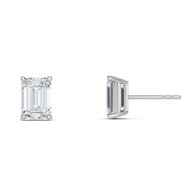 Emerald Cut Lab-Grown Diamond Stud Earrings - Owolite - 1