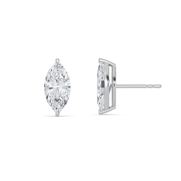 Marquise Cut Lab-Grown Diamond Stud Earrings - Owolite - 2