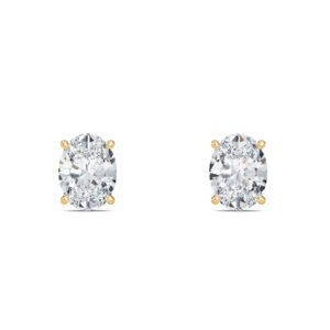 Oval Cut Lab-Grown Diamond Stud Earrings - Owolite - 4