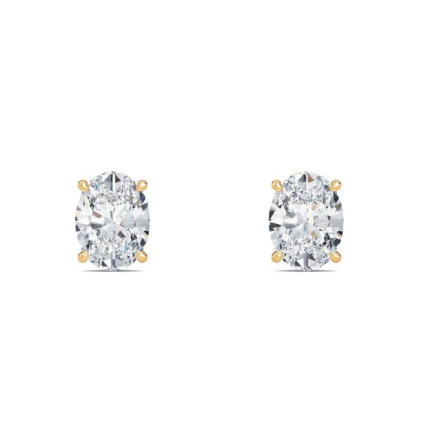 Oval Cut Lab-Grown Diamond Stud Earrings - Owolite - 1