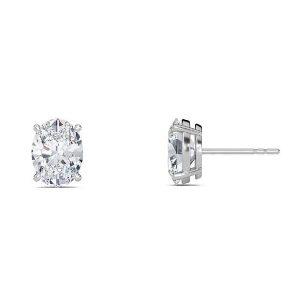 Oval Cut Lab-Grown Diamond Stud Earrings - Owolite - 2