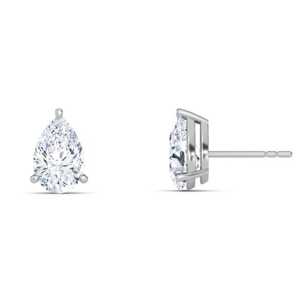 Pear Cut Lab-Grown Diamond Stud Earrings - Owolite - 2