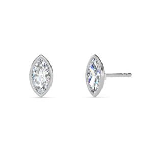 Marquise Cut Bezel Setting Lab-Grown Diamond Stud Earrings