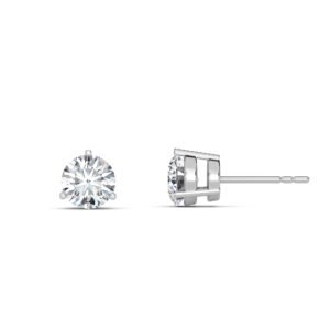 Round Cut Three-Prong Lab-Grown Diamond Stud Earrings - Owolite - 5