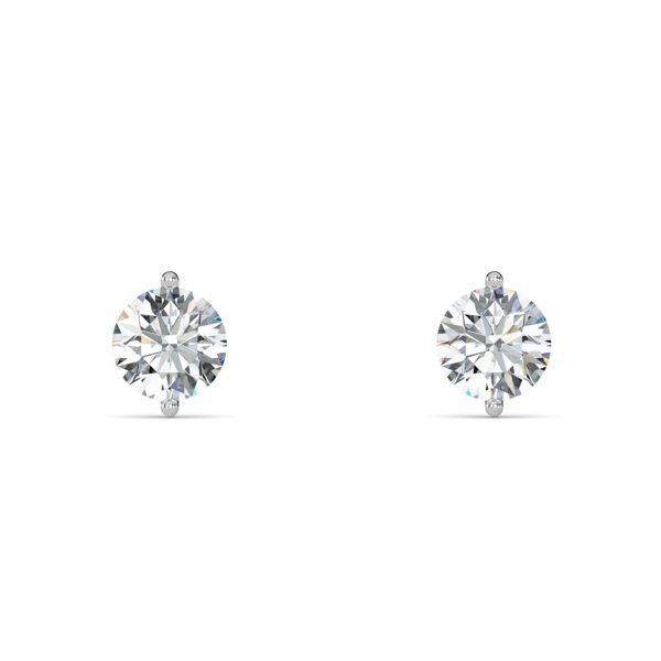 Round Cut Two-Prong Lab-Grown Diamond Stud Earrings - Owolite - 1