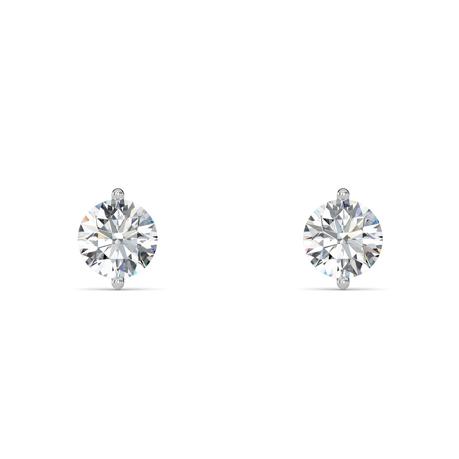 SE5RDW2-2.jpg Round Cut Two-Prong Lab-Grown Diamond Stud Earrings - Owolite - 1