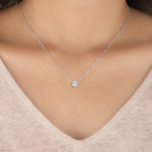 Solitaire Lab-Grown Diamond Necklace - Owolite - 6