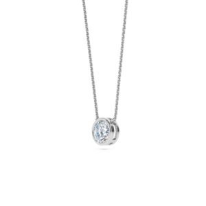 Solitaire Lab-Grown Diamond Bezel Set Necklace - Owolite - 5