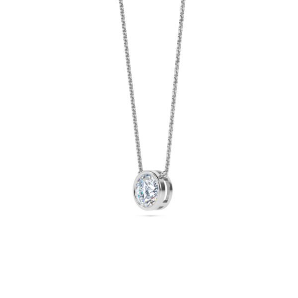 Solitaire Lab-Grown Diamond Bezel Set Necklace - Owolite - 2