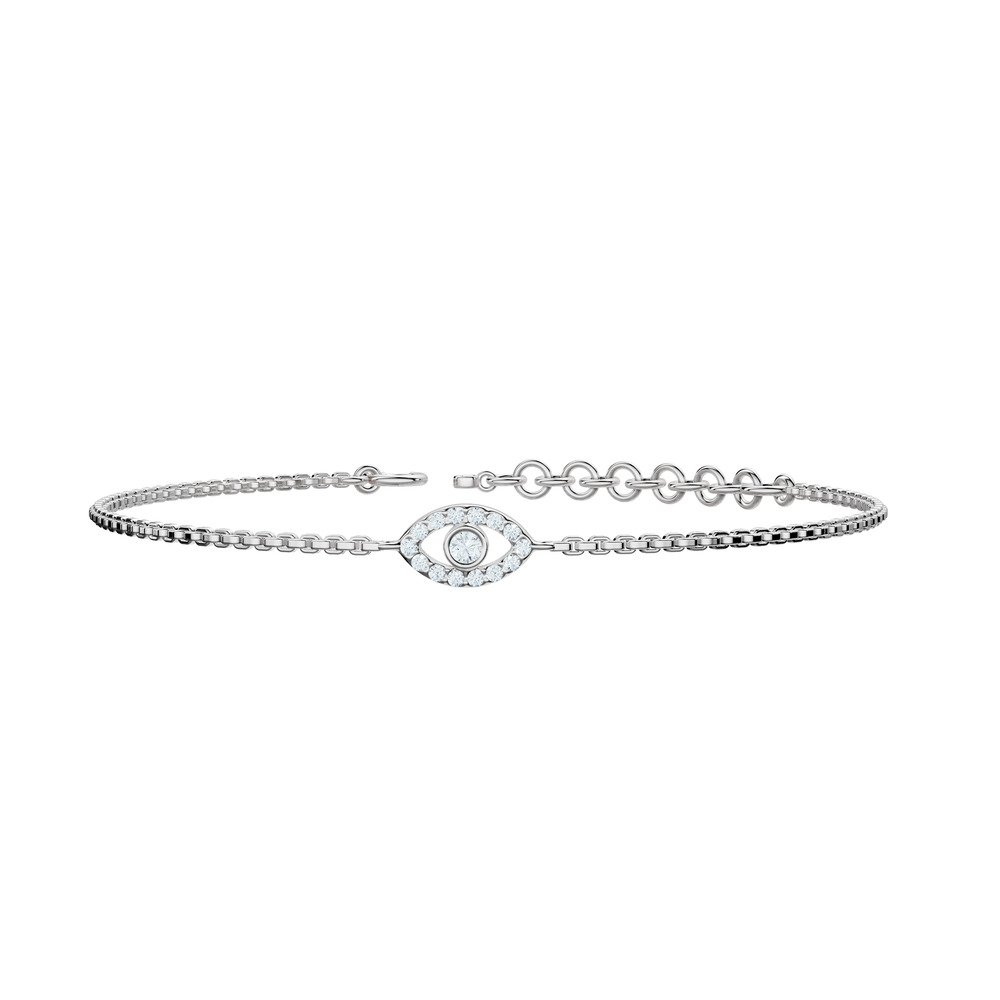 B101W3 Evil Eye Chain Lab-Grown Diamond Bracelet - Owolite - 2