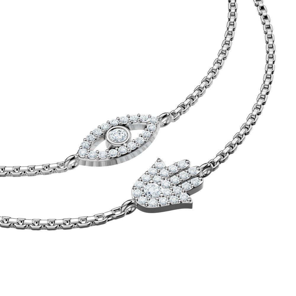 B102W2 Twin Talisman Lab-Grown Diamond Bracelet - Owolite - 1