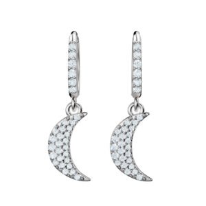 Crescent Drop Lab-Grown Diamond Earrings