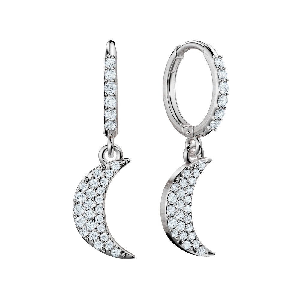 Crescent Drop Lab-Grown Diamond Earrings - Owolite - 1