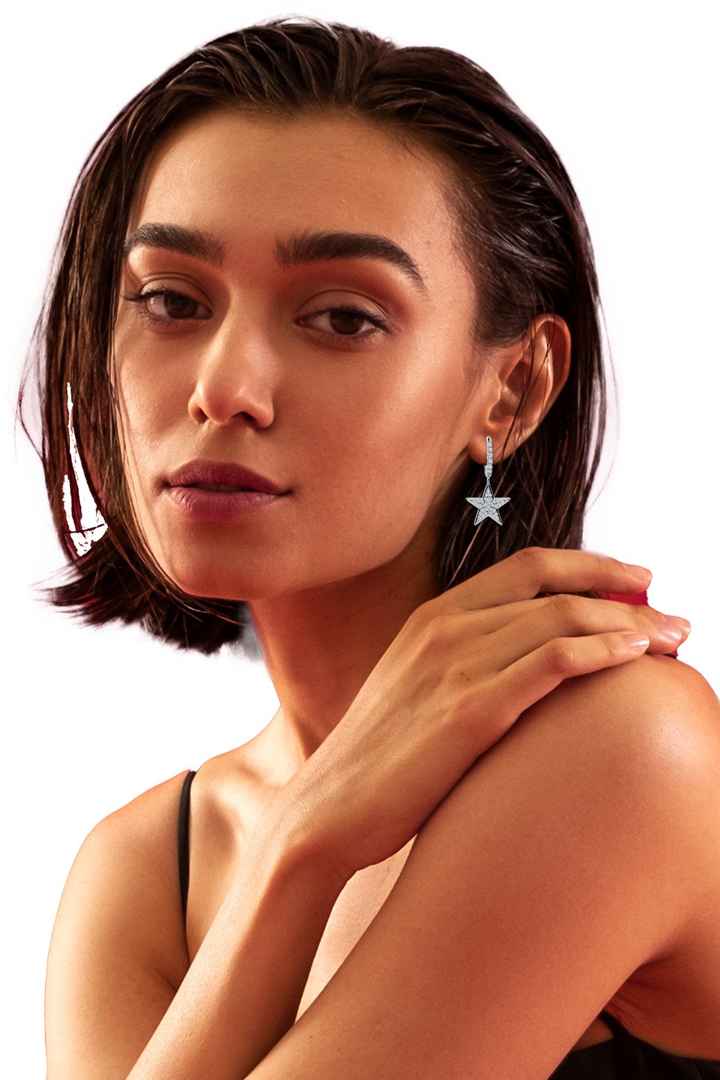 Crescent Drop Lab-Grown Diamond Earrings - Owolite - 3