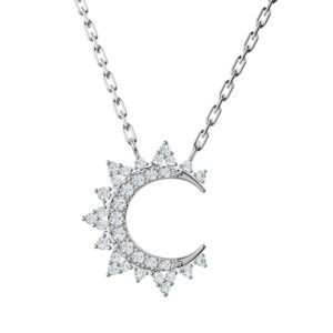 Solar Halo Lab-Grown Diamond Necklace - Owolite - 5