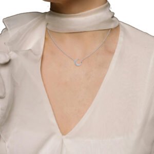 Lunar Curve Lab-Grown Diamond Necklace - Owolite - 8