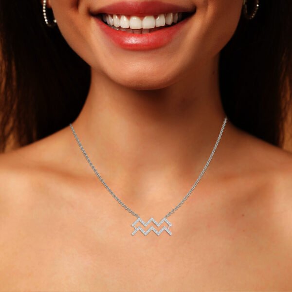 Aquarius Flow Lab-Grown Diamond Necklace - Owolite - 2