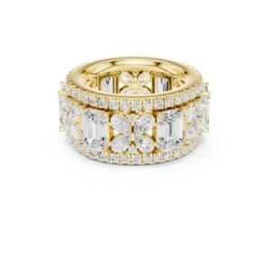 Emerald & Marquise Floral Diamond Eternity Band