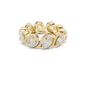 Pear Halo Eternity Diamond Band
