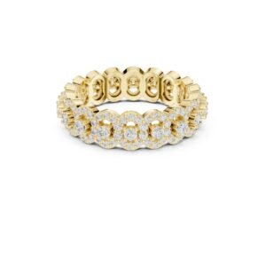 Floral Cluster Diamond Eternity Band Ring