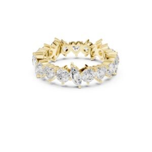 Alternating Marquise & Heart Diamond Eternity Band Ring
