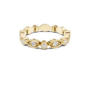 Marquise Bezel Milgrain Diamond Eternity Band Ring