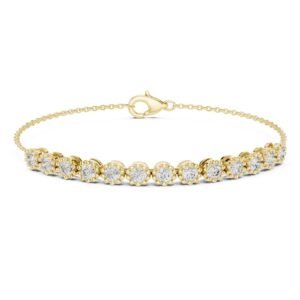 Milgrain Halo Diamond Tennis Bracelet