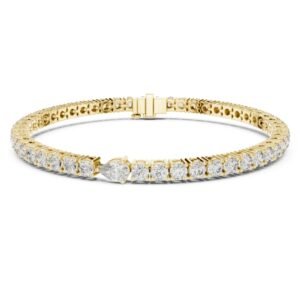 Pear Accent Diamond Tennis Bracelet