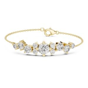 Cluster Diamond Chain Bracelet