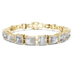 Asscher & Radiant Cut Diamond Link Bracelet
