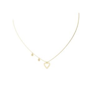 Diamond Heart Pendant Necklace with Floating Charms