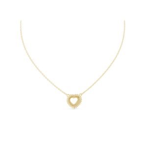 Double Halo Heart Diamond Pendant Necklace