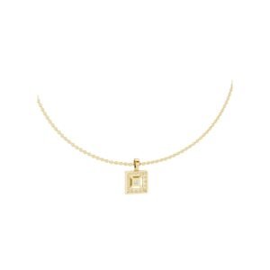 Square Halo Diamond Pendant Necklace