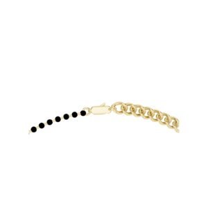 Beaded Black Chain Diamond Station Necklace