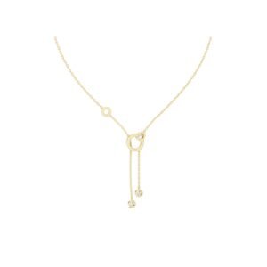 Circle Drop Diamond Accent Chain Necklace