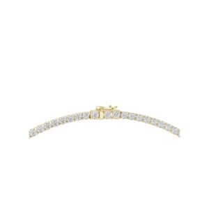 Round Diamond Tennis Necklace in Gold